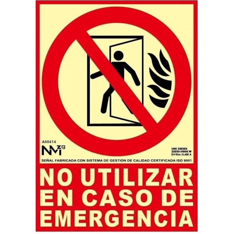 Señal RD00114 "No utilizar en Caso de Emergencia" NORMALUZ