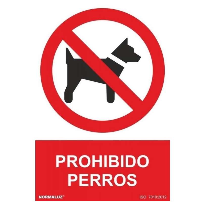 Señal RD40633 "Prohibido Perros" Adhesivo NORMALUZ