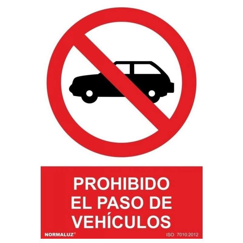 Señal RD40042 "Prohibido Paso Vehículos" 210x300 NORMALUZ