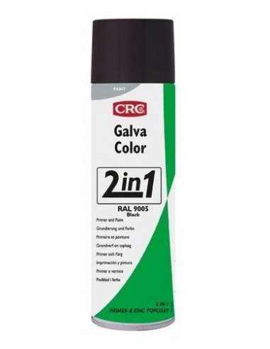 Imprimación Spray Galvacolor 2 en 1 Negro RAL 9005 500ml CRC