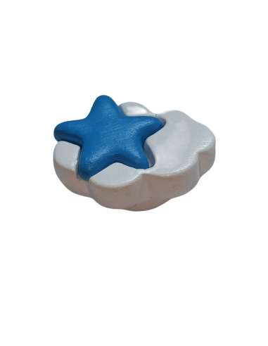 Pomo Infantil 379B1 Nube Blanca Estrella Azul NESU 
