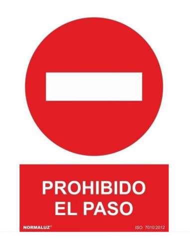 Señal RD40017 "Prohibido El Paso" 210x300 NORMALUZ