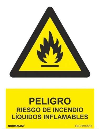Señal RD30018 "Riesgo Incendio Líquidos Inflamables" NORMALUZ