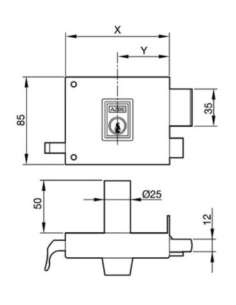 Cerradura Sobreponer 125 14 HPI Izquierda YALE 2