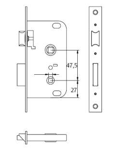 Cerradura Embutir Madera 2004 40 H. Latonado TESA 2