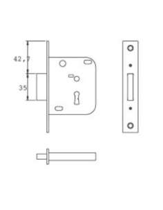 Cerradura Embutir Madera 2003 40 H. Latonado TESA 2