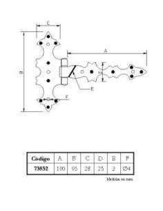 Bisagra 100x95 73852 IMEX EL ZORRO 2