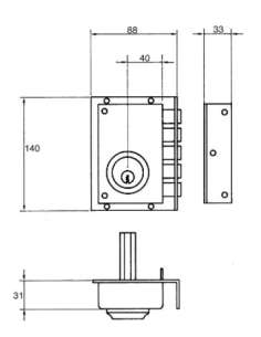 Cerradura Seguridad 243 Derecha Pintada JIS 2