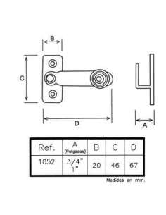 Aldabilla 1052 3/4" Negra EMILIO TORTAJADA 2