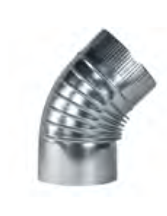 Codo Estufa 80mm 45º Rizado Galvanizado CG08045 EXOJO
