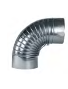 Codo Estufa 90mm 90º Rizado Galvanizado CG09090 EXOJO