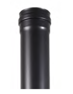 Tubo Estufa Pellet 80mm 50cm Negro Vitrificado PVT08050...