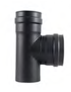 Te Estufa Pellet 80mm 90º Vitrificada PVTE08090 EXOJO