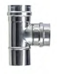 Te para Pellet 80mm 90º Inox PITE08090 EXOJO