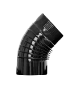 Codo Estufa 150mm 45º Rizado Negro Vitrificado CV15045 EXOJO