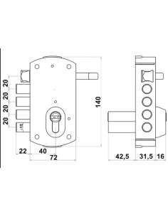 Cerradura Seguridad 35257P Izquierda Lince 2