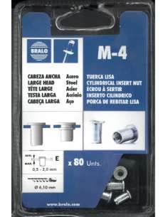 Tuerca Lisa Remachable Acero M-4 C/Ancha Blister (80... 2