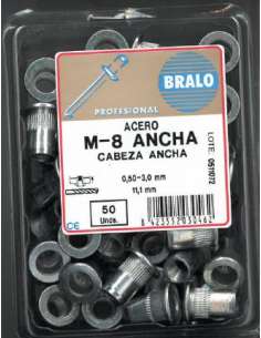 Tuerca Lisa Remachable Acero M-8 C/Ancha Blister (50... 2