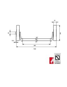 Barra Antipánico Empuje Negro Verde 1910908NV TESA 2