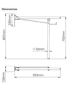 Barra Abatible Apoyo Vertical/Suelo Inox Satinada... 2