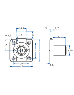 Cerradura Cajón 361 20 Pal. Doblada AGA 2