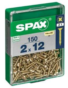 Tornillos R/Madera 2x12 C/P Bicromatado (150 Und.) SPAX
