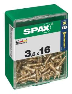 Tornillos R/Madera 3´5x16 C/P Bicromatado (300 Und.) SPAX