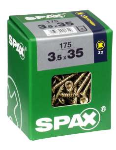 Tornillos R/Madera 3´5x35 C/P Bicromatado (175 Und.) SPAX