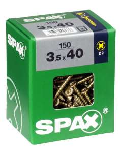 Tornillos R/Madera 3´5x40 C/P Bicromatado (150 Und.) SPAX