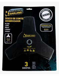 Cuchilla 3 Dientes Corte Desbrozadora 255x25´4x1´4 GARLAND