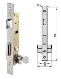 Cerradura Embutir Puerta Metal 1984/25/5 CVL