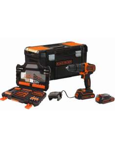 Kit Taladro Percutor Batería 18V + Accesorios BLACK DECKER