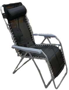 Tumbona Jardín Acero Plata Negro NT103202 NATUUR