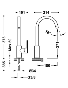 Grifo Monomando Fregadero 21644010 TRES 2
