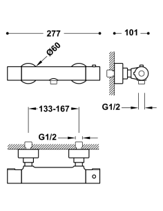 Grifo Termostático Ducha 21616409 TRES 2