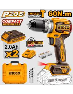 Taladro Atornillador BRUSHLES 60NM 20V INGCO
