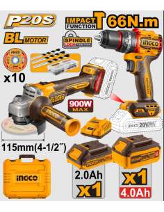 Pack Herramientas Batería 20V Atornillador + Amoladora...